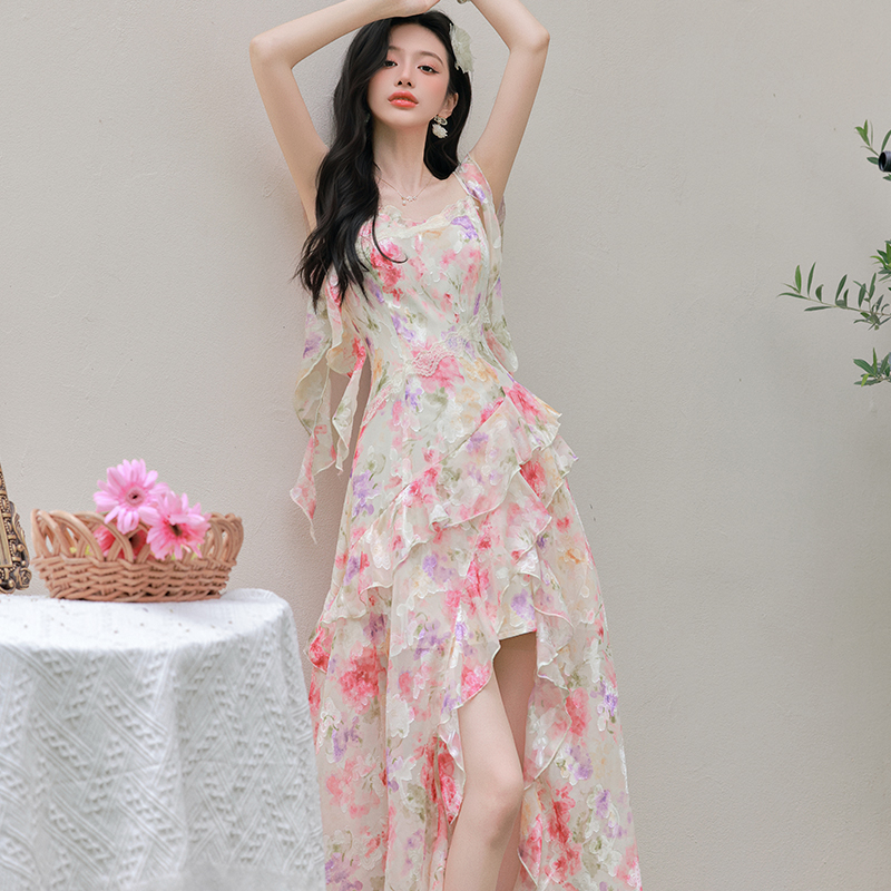 French Style Floral Print Sleeveless Fairy Maxi Dress for Women Summer 2026 - Image 2