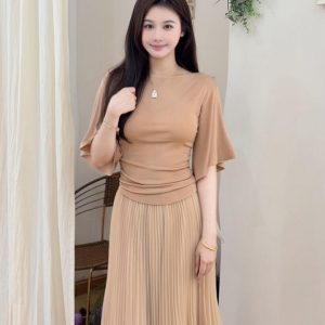 Korean Style One-Shoulder Knit Top for Women 2026 Summer Slimming Short Sleeve - Style 5b7b39