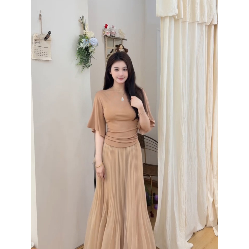 Korean Style One-Shoulder Knit Top for Women 2026 Summer Slimming Short Sleeve - Style 5b7b39 - Image 5