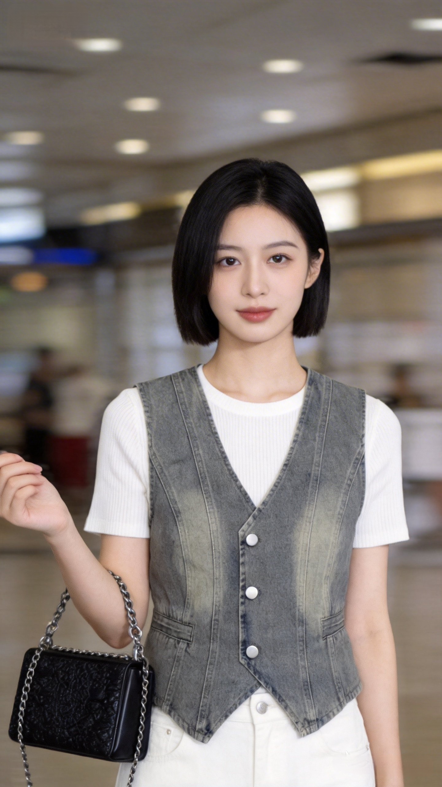 Korean Style Retro Denim Vest for Women - Blue Button-Up Sleeveless Jacket - Image 2
