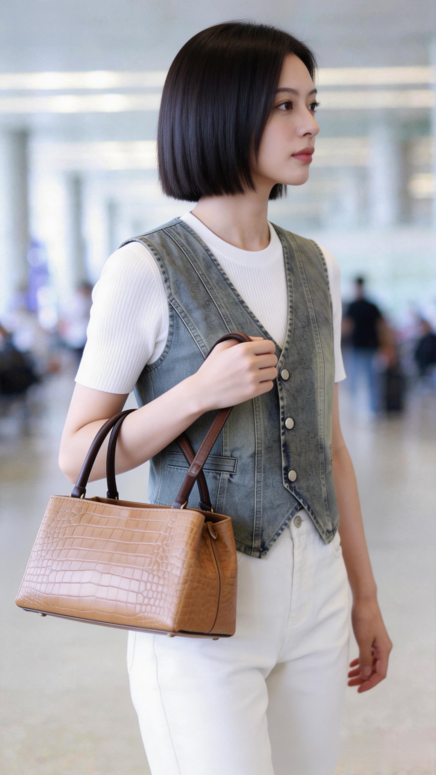 Korean Style Retro Denim Vest for Women - Blue Button-Up Sleeveless Jacket - Image 3