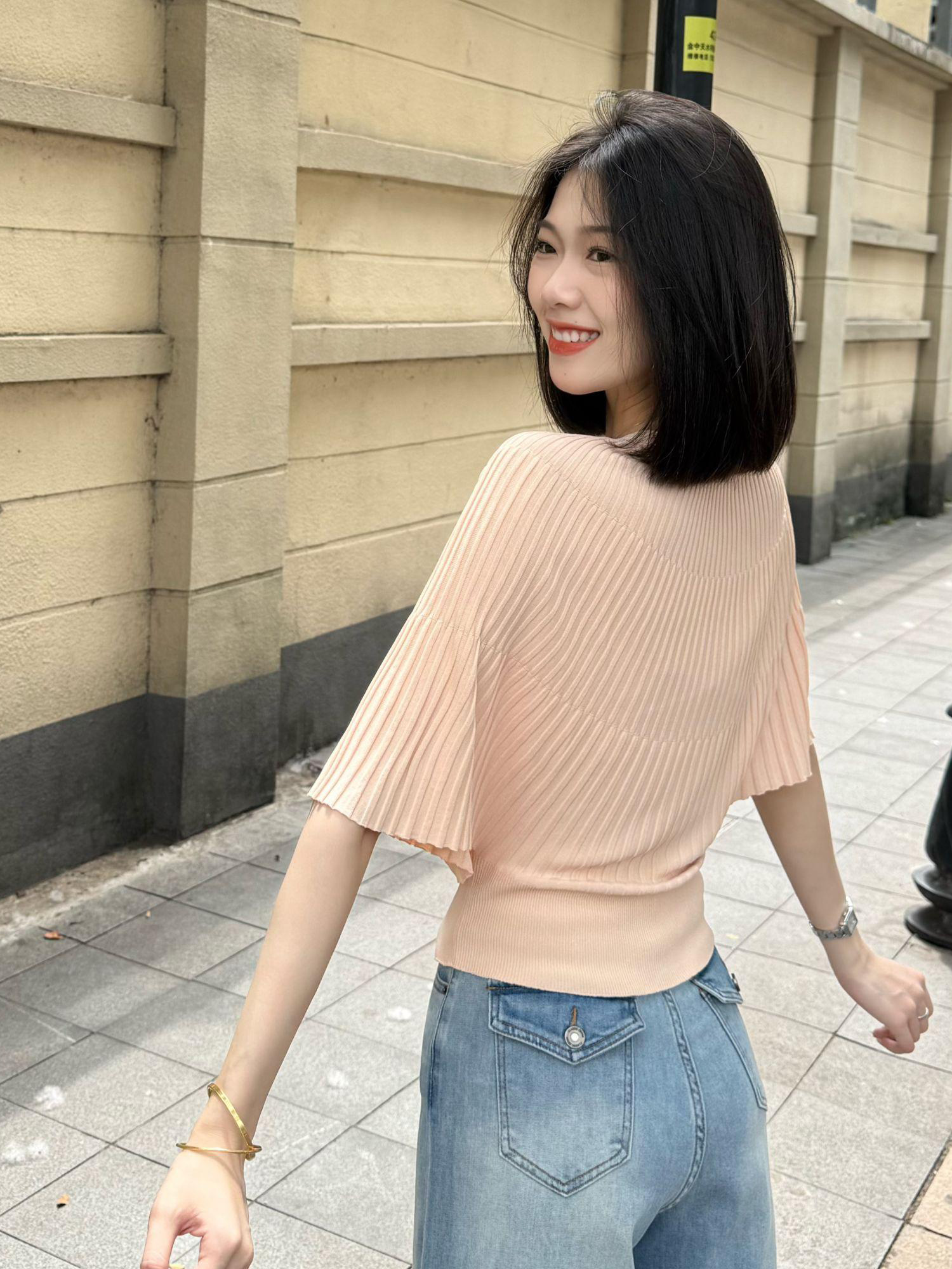 Summer Korean Style Slimming Pleated Solid Ice-Feel Top - Style f6b01c - Image 2