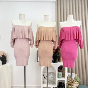 Women's Strapless Bodycon Knit Mini Dress Summer Slim Fit